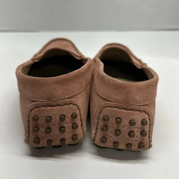 Manolo Blahnik Penny Loafers Shoes Slip On Suede Leather Light Pink Size 38 US 8 - Picture 6 of 13